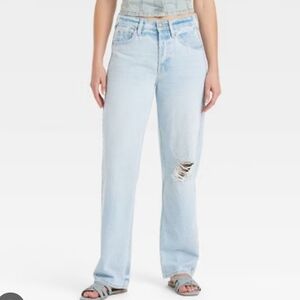 Universal Thread Mid-Rise 90's Baggy Distressed Jeans